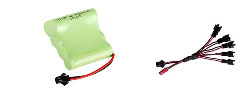 SM Plug) Ni-MH 6 в 2400 мАч батарея+ USB зарядное устройство для Rc игрушки автомобили танки грузовики роботы лодки пистолеты AA 6 в перезаряжаемый аккумулятор - Цвет: Red