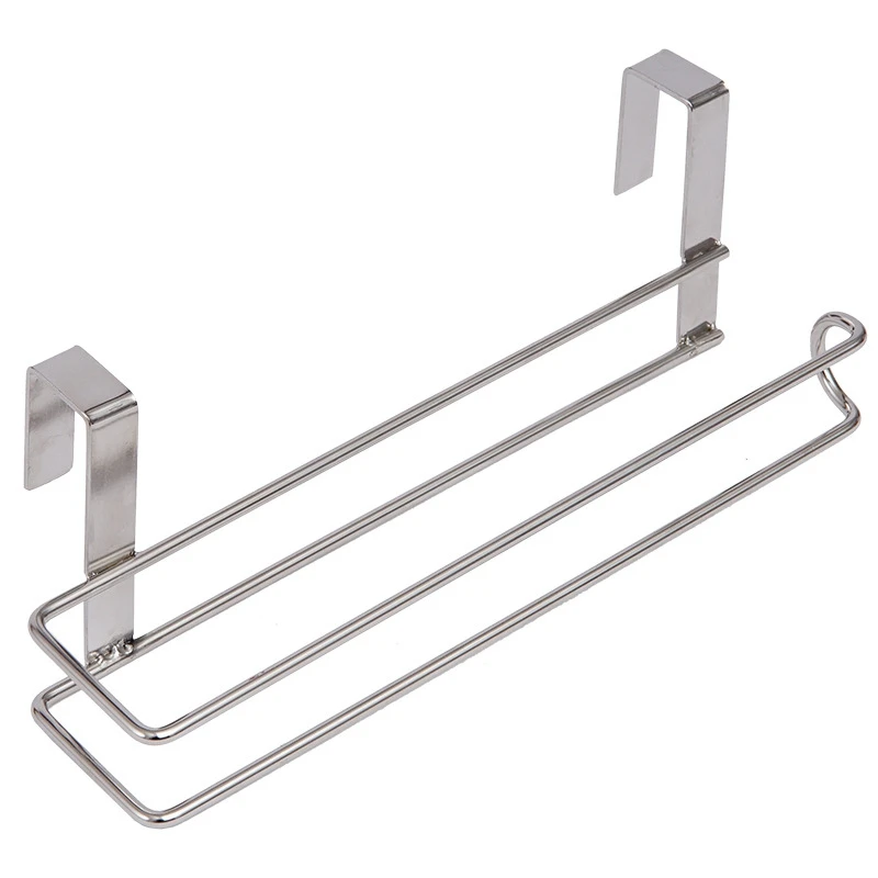 

Stainless Steel Kitchen Tissue Holder Hanging Bathroom Toilet Roll Paper Holder Towel Rack Kitchen Cabinet Door Hook Holder