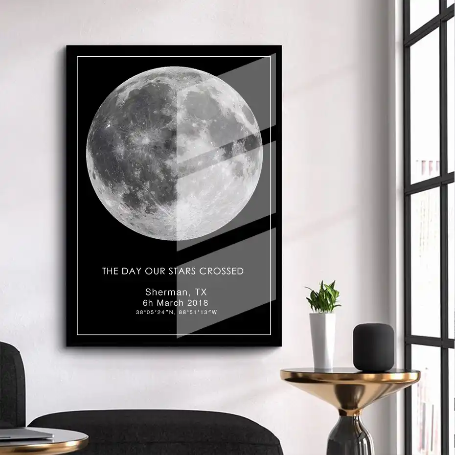 Toile Personnalisee Avec Carte Etoilee Pour Chambre A Coucher Peinture Artistique Murale Cadeau De Mariage Constellation Pour Chambre A Coucher Aliexpress