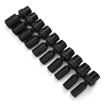 

Oversea 10Pcs Swivel Deep Impact Socket Set 3/8in Long Turning Drive Fittings Molybdenum 10‑19mm for auto