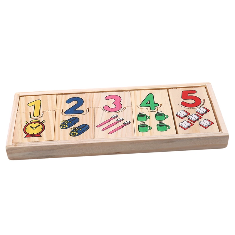 

Montessori Educational Wooden Toys for Children Math Puzzle Kids Teaching Digital Matching Plate Board Toys