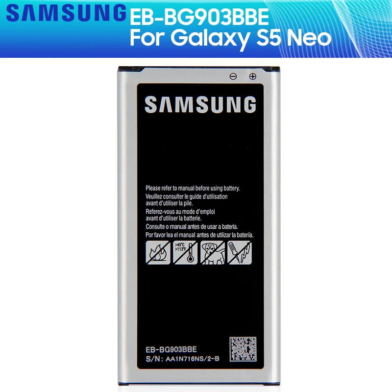 SAMSUNG оригинальный запасной аккумулятор EB BG903BBE для Samsung Galaxy S5 Neo G870a подлинный