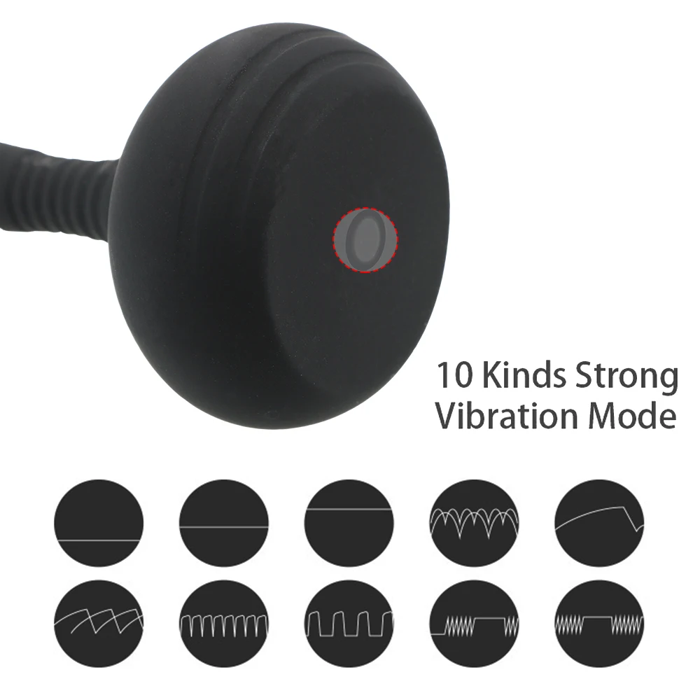 Vibrating Anal Beads Butt Plug For Men With 10 Speed Stimulation_voghion.com