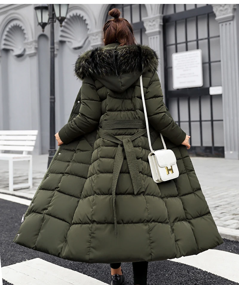 X-long Новое поступление Модная тонкая женская зимняя куртка с хлопковой подкладкой теплое плотное Женское пальто длинные пальто парка женские куртки