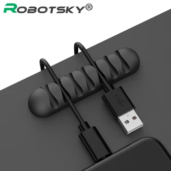

Silicone Cable Organizer Flexible Cable Winder Management Clips Earphone Cable Holder Protector For Mouse Keyboard Headphone