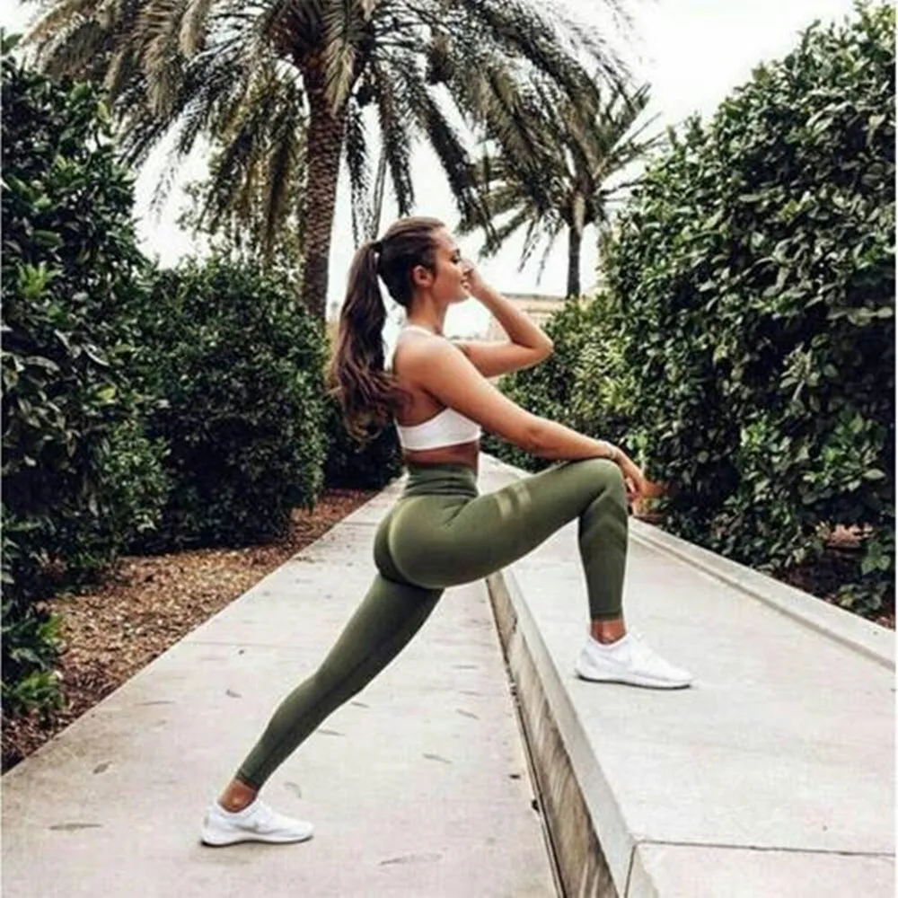 

Women Sexy Yoga Pants Push Up Gym Leggings Mid waist Sports Pants Running Leggins Fitness Leggings Mujer Yoga Leggings D35