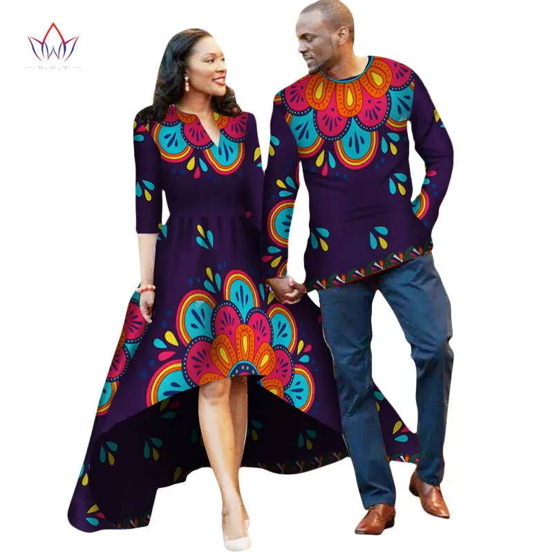 5 Африканская пара одежды для влюбленных платье Vestidos Мужская рубашка традиционные платья Африканский принт Дашики размера плюс 4xl BRW WYQ05 - Цвет: 5