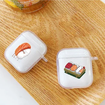 

Cute Case for Airpods Case Cover Food Coffee Sushi Bluetooth Earphone Case for Airpods 2 1 Headphone Transparent Soft Case