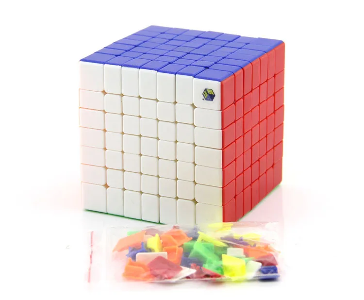 Юйсинь Чжишен Хуанлун семь Magic Cube флуоресцентный Цвет гладкая игра собрана 7-заказ отверстие-клейкая Бумага развивающая игрушка