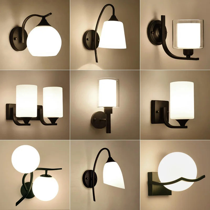 Декоративная настенная лампа в стиле лофт комнатный светильник со стеклянным