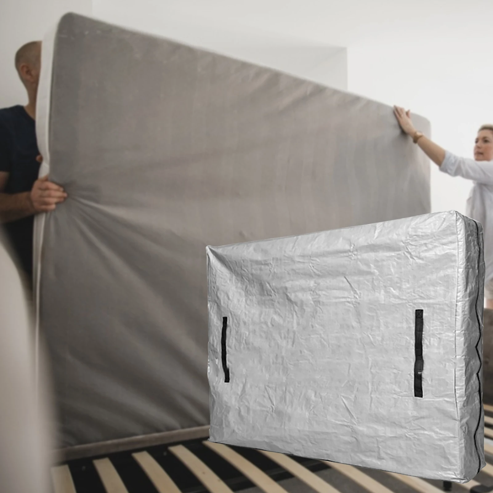 Waterproof PE Mattress Bag Zipper Storage Cover Dustproof Mattress Protector Moving Storage Bag Organizer