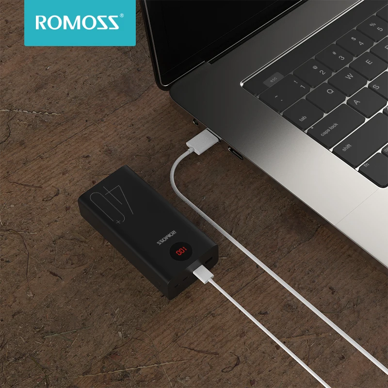 ROMOSS PEA40 40000 мАч Внешний аккумулятор 18 Вт PD QC 3,0 Двусторонняя Быстрая Зарядка Внешний аккумулятор type-C Внешнее зарядное устройство для iPhone Xiaomi