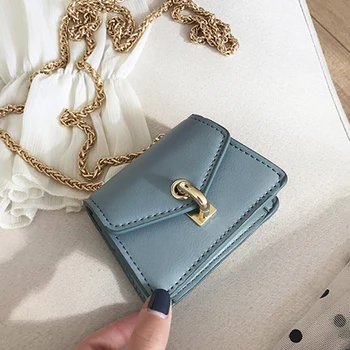 

Women Fashion Bags PU Leather Shoulder Messenger Bag Lady Crossbody Mini Bag Sac A Main Femme Female Evening Bags With Chain