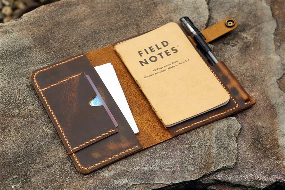 

Personalized Leather Field Notes Case Wallet / Mens Leather Pocket Notebook Case Cover / Refillable Leather Diary Cover FA605PSB