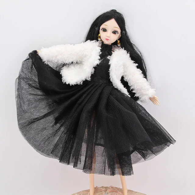 1/6 bjd lindo vestido de casamento preto para barbie boneca roupas vestido  de festa 30cm bonecas acessório para roupas barbie crianças brinquedo  cosplay - AliExpress