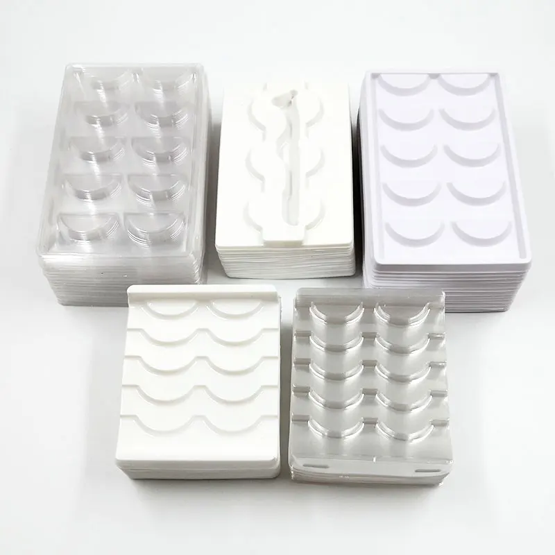 

wholesale 50/pack clear lash trays plastic mink lashes holder eyelash rectangle tray for 1/5pair eyelash packaging box case