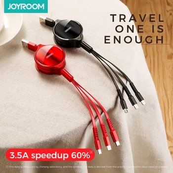 

Joyroom 3 in 1 USB Type C Micro USB Cable Type-c Retractable Portable Charing Cable For Xiaomi Samsung Fast Charging For iPhone