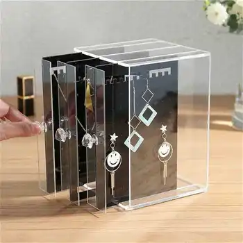 

Acrylic Jewelry Storage Drawer Box Earrings Display Stand Rack Necklace Bracelet Organizer Case Transparent Dustproof Ring Tray