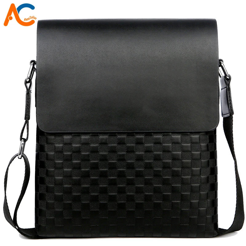 Alena Culian Business Leather Man Bag Classic Plaid Design Mens Crossbody Shoulder Bags Messenger Sling Work Hot |