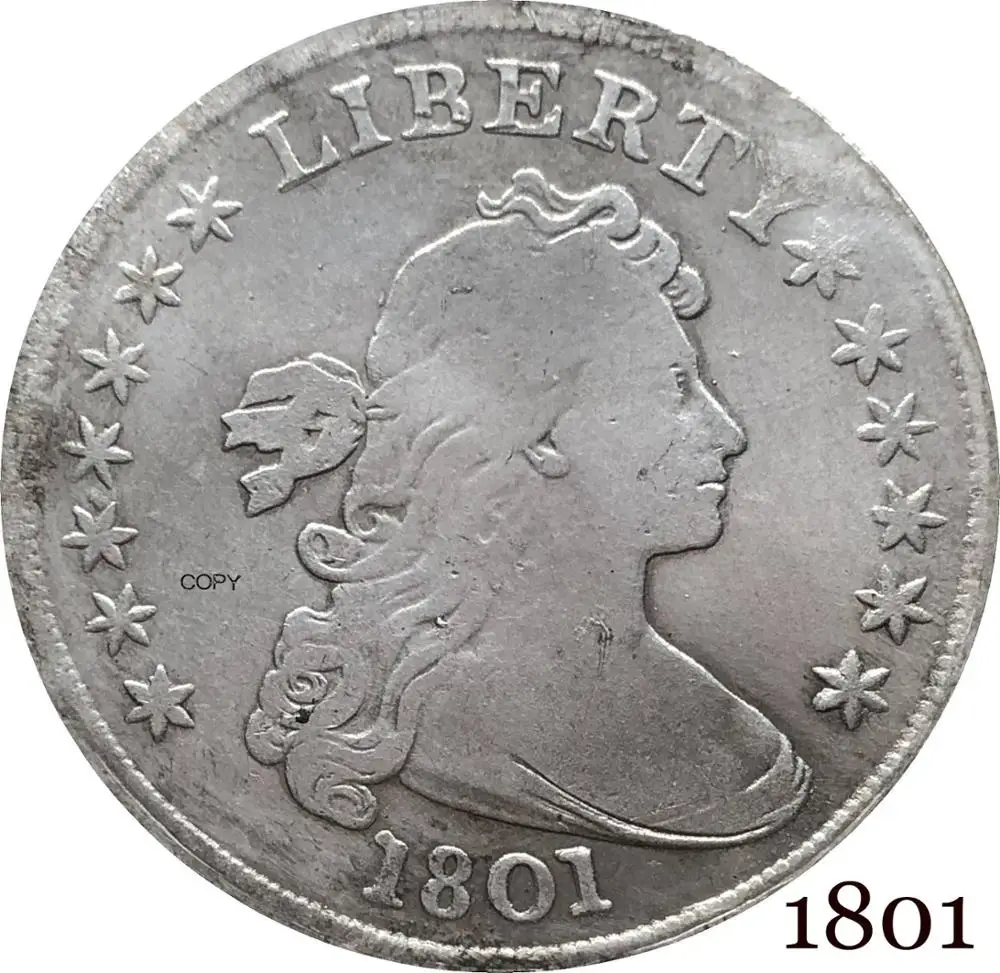 Американская монета 1801 Liberty драпированный бюст один доллар гералдический Орел