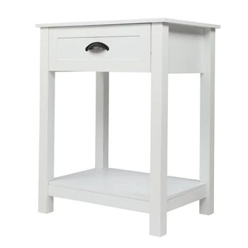 

FCH 1-Drawer Nightstand End Table Side Table Nightstand White