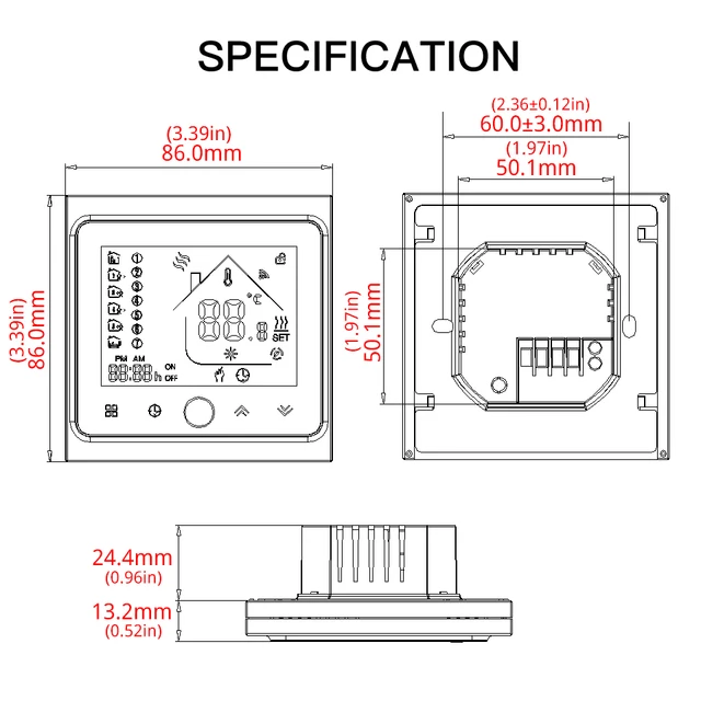 Smart WiFi Thermostat Temperature Controller Water Electric Warm Floor Heating Water Gas Boiler Works with Echo Google Home Tuya 6