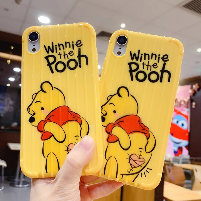

Winnies the poohs phone case for iphone 11 8 se2 se 7plus Tide brand bear protective shell for Apple 6 xs shockproof back cover