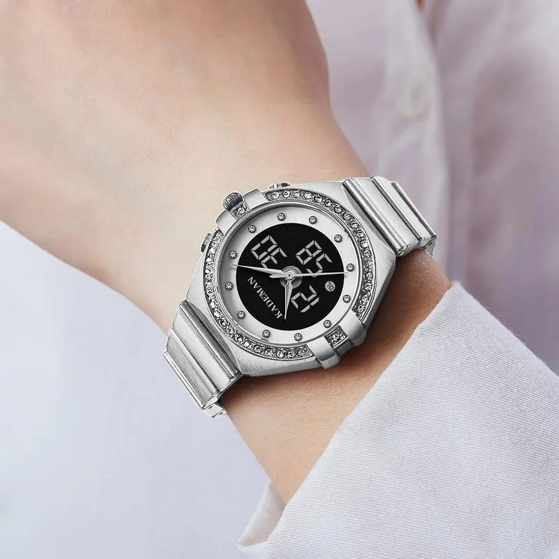 KADEMAN Casual Ladies Watches Luxury Design LCD Quartz Wristwatch TOP Brand Fashion Girls Business Women Clock relogios feminino