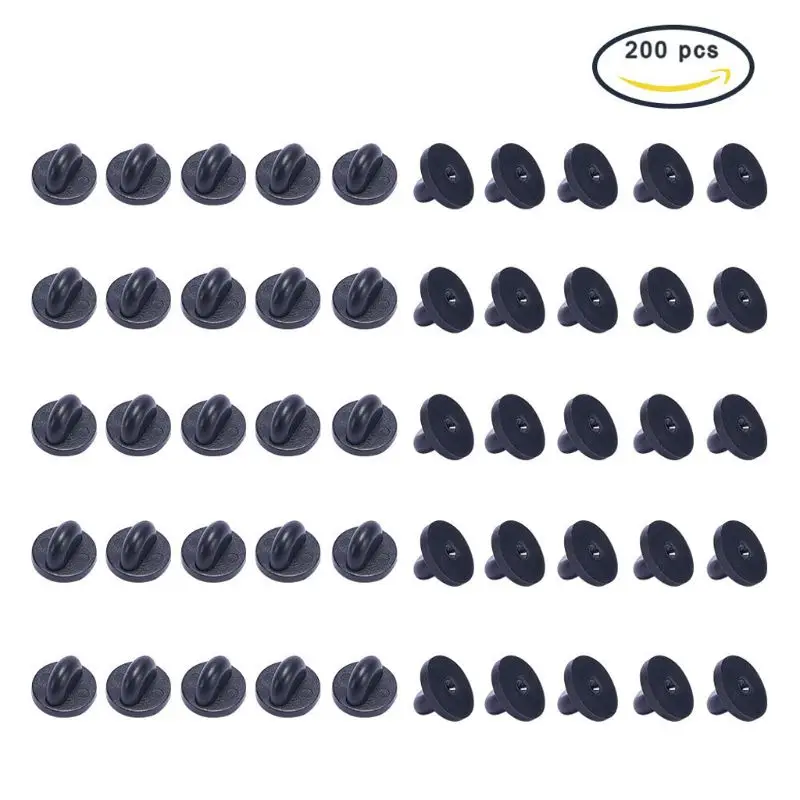 200 шт. ПВХ резиновые штырьковые спинки удобная посадка галстук Тэкс нагрудные