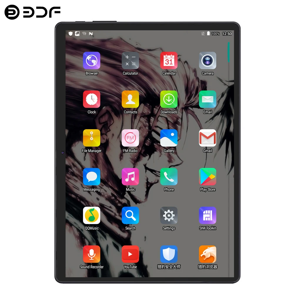 BDF Phablet 10,1 планшет 2.5D экран Android 9,0 десять ядер ОЗУ 8 Гб ПЗУ 128 Гб Камера МП WiFi 10 дюймов 4G LTE планшеты ПК