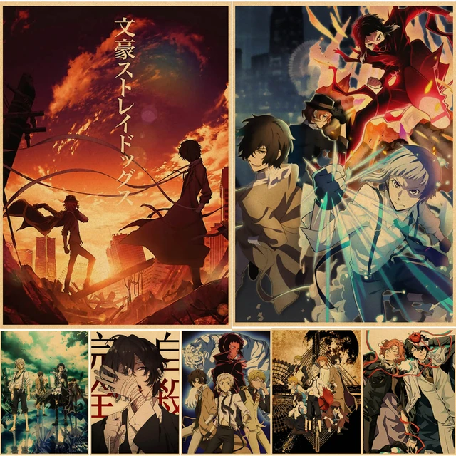 Riapawel Anime BUNGO Stray Dogs Wall Scroll Poster, Super Kawaii Anime Character Poster Wall Sticker Hanging Paintings for Home Decor, H03