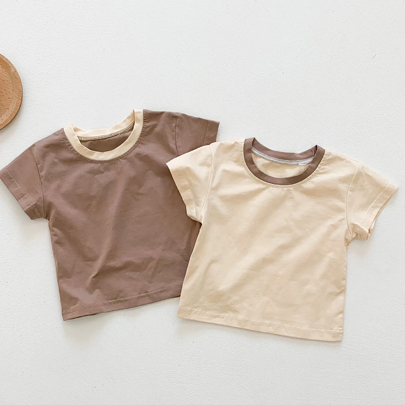 Korean Style Summer Infant Baby Boys Girls Clothes Set Cotton T-shirt+Lattice Jumpsuit+Hat Newborn Baby Girls Clothing Suit