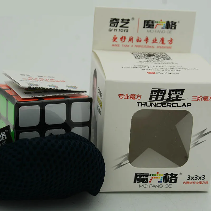 QiYi Thunderclap 3x3x3 черный 3 слоя Mofangge Qiyi 5,7 см 3 слоя Thunderclap V2 Stickerless QiYi Valk 3 черный магический куб