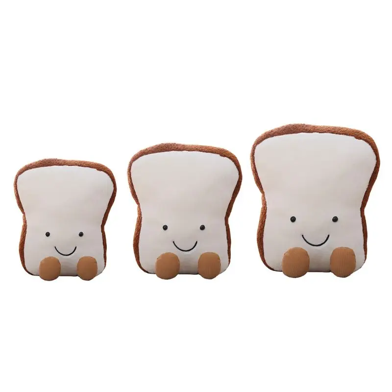 Lovely 2019 PP Cotton New Creative Cartoon Bread Toast Pillow Fun Food Plush Doll Sofa Cushion 2