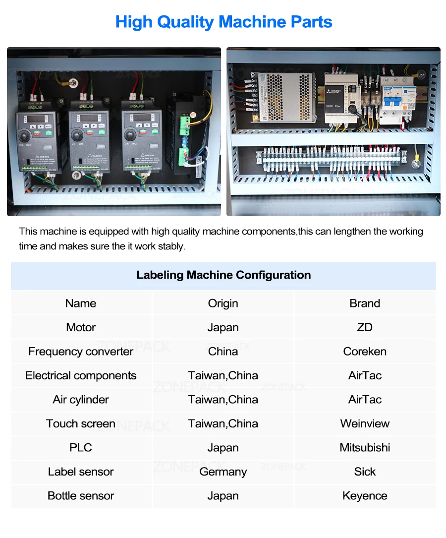 ZONEPACK Automatic E-juice Beverage Round Bottles Vial Can Jar Positioning And Labeling Machine Adhesive Label Sticker Applicator