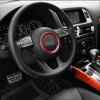

3D Aluminum alloy Car Steering wheel decoration ring sticker Decals for Audi A3 A4L Q3 Q5 A5 A6L Car styling