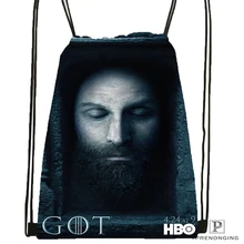 Пользовательская Игра престолов Старк походная сумка на шнурке милый рюкзак для детей(черная спинка) 31x40 см#180531-03-45