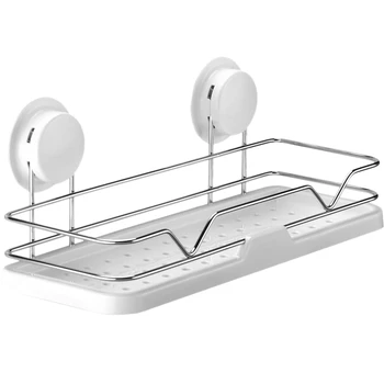 

WSFS Hot New Dual Strong Suction Cup Bathroom Shelf Kitchen Storage Wall Mounted Holder Bathroom Wall Rack Shower Lotion Organiz