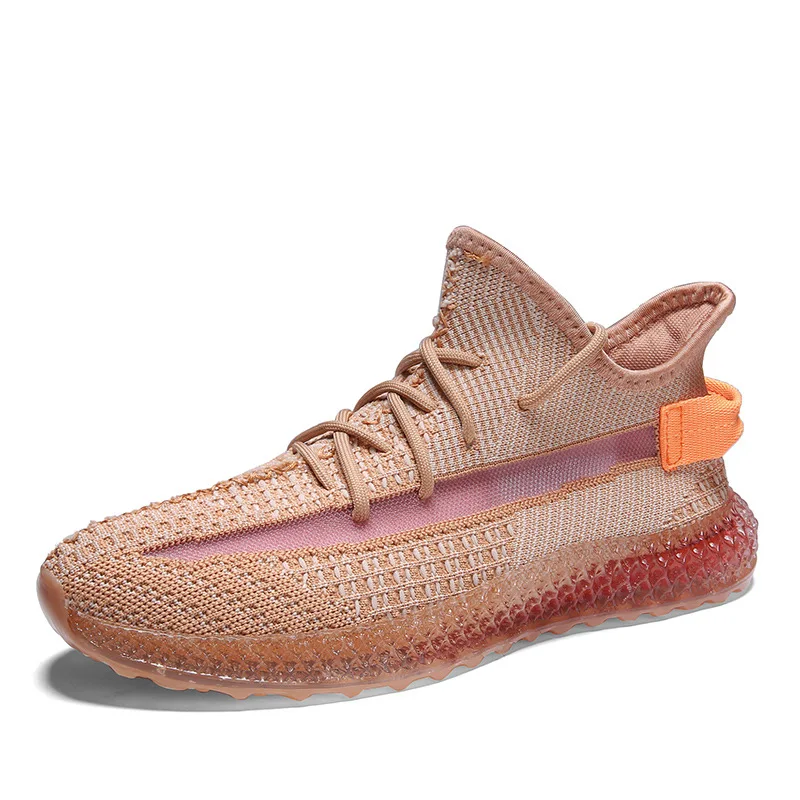 

2019 Summer New Style Men's Anti-slip Low Top Lace-up Running Shoes Men's Korean-style Casual Sports Shoes Breathable Fly Woven