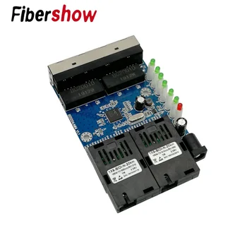 

Ethernet Fiber switch 4 RJ45 2 SC Optical Media Converter Single Mode fiber Port PCB 10/100M