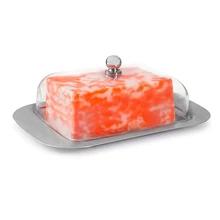 Нержавеющая сталь масло блюдо коробка контейнер для хранения сыра держатель с крышкой XOA