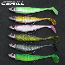 

Cerill Jig Head Crank Grub Baits Hook Soft Fishing Lure Wobblers Silicone Minnow Jigging Bass Pike Shad Paddle Tail Seabass Kit