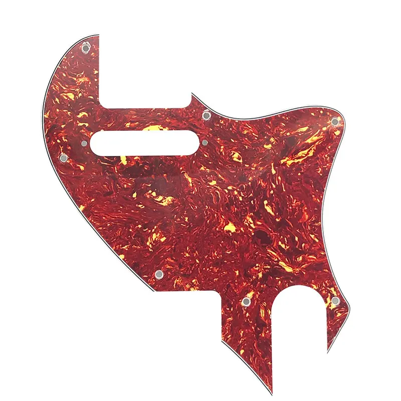 4Ply Red Tortoise Запчасти для гитары Pleroo для US Telecaster Tele F hole Hybrid Guitar Pickguard Script Plate Tele конверсия пикап с крепежным отверстием - Цвет: 4Ply Red Tortoise