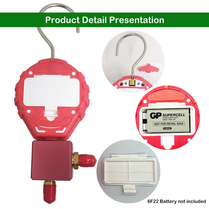 Pressure Gauge Manifold Refrigeration Manifold Tester Meter Digital Vacuum Pressure HVAC Temperature Tester Freon Pressure