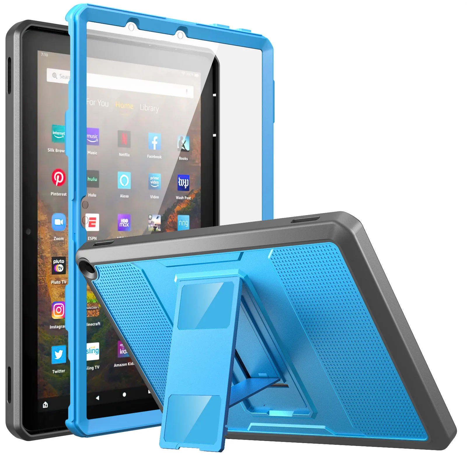 XtremPro 11191  Fire HD Blue Case Silicone Rubber Protective Gel Hard Cover 
