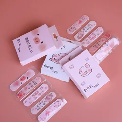 20 pçs/caixa ataduras à prova dwaterproof água primeiros socorros hemostasis bandaid adesivos bonito dos desenhos animados animais porco gesso ferida kit de emergência