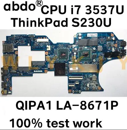 QIPA1 LA-8671P для Lenovo ThinkPad S230U Twist материнская плата ноутбука FRU 04X0734 04X0600 CPU i7 3537U 3517U RAM 8G