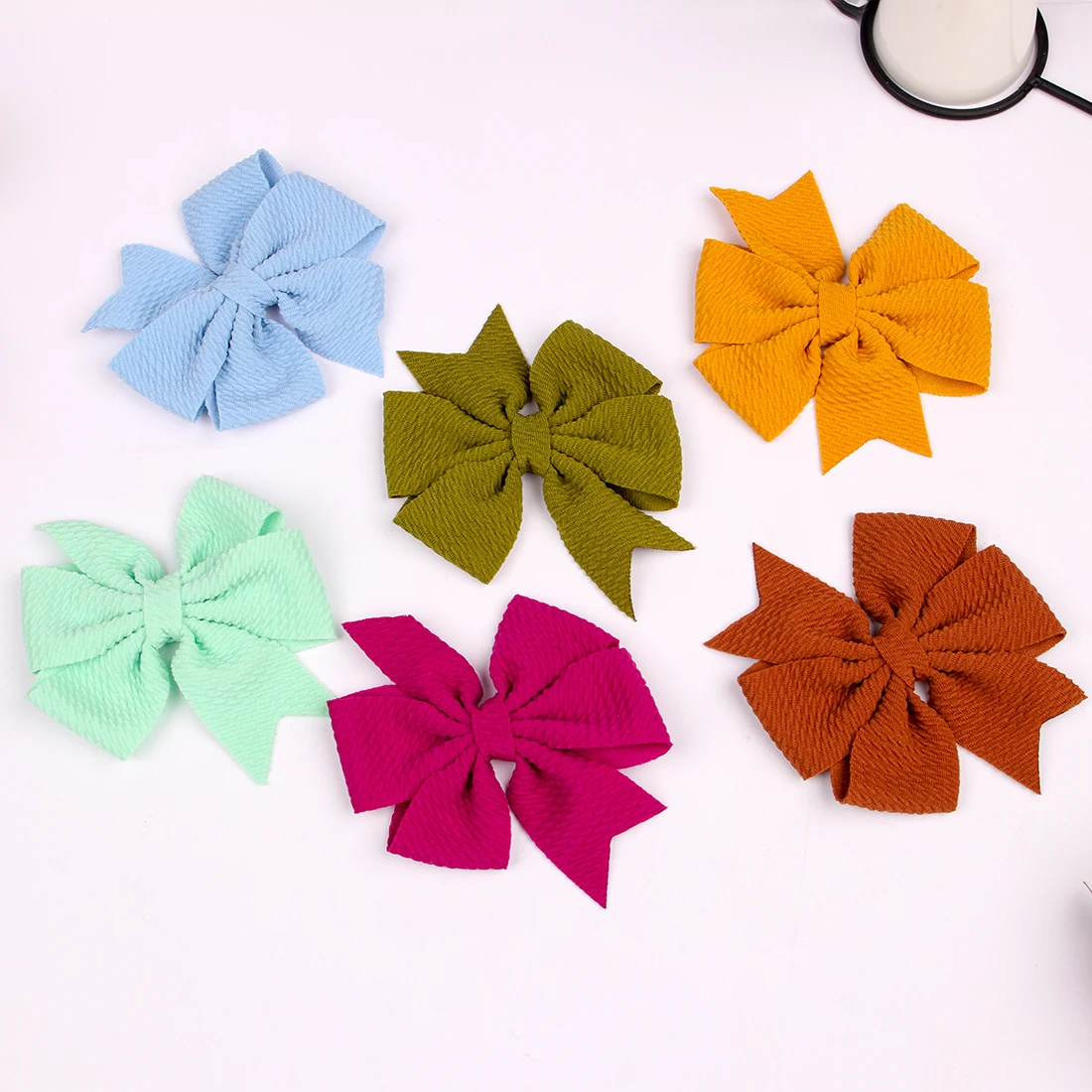 24 шт./компл. Дети Сладкий Hairbow мини хвосты заколок с бантами из вельвета и хлопка, бант для волос для девочек заколки для волос для детей заколки