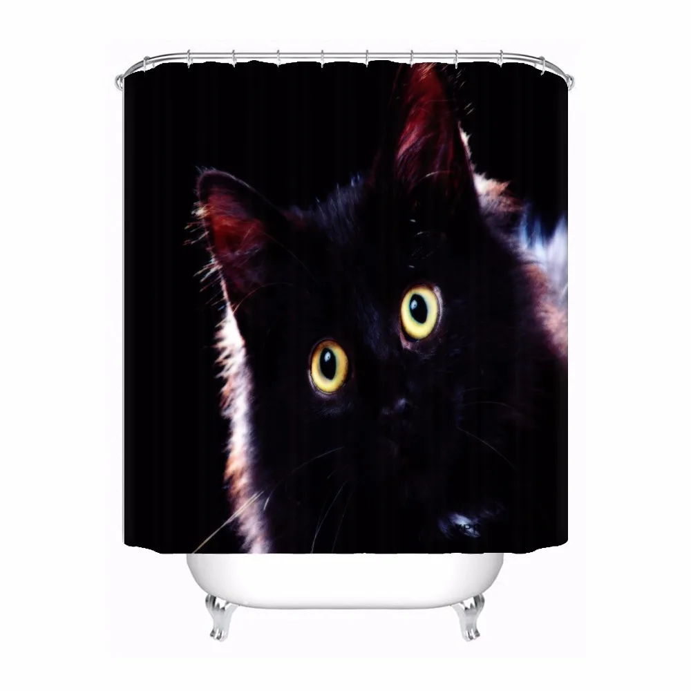Custom Art Cat Black Prof домашний тканый водонепроницаемый занавеска для душа домашняя Ванна Ванная комната крючки полиэстер ткань мульти Sizes180509-53