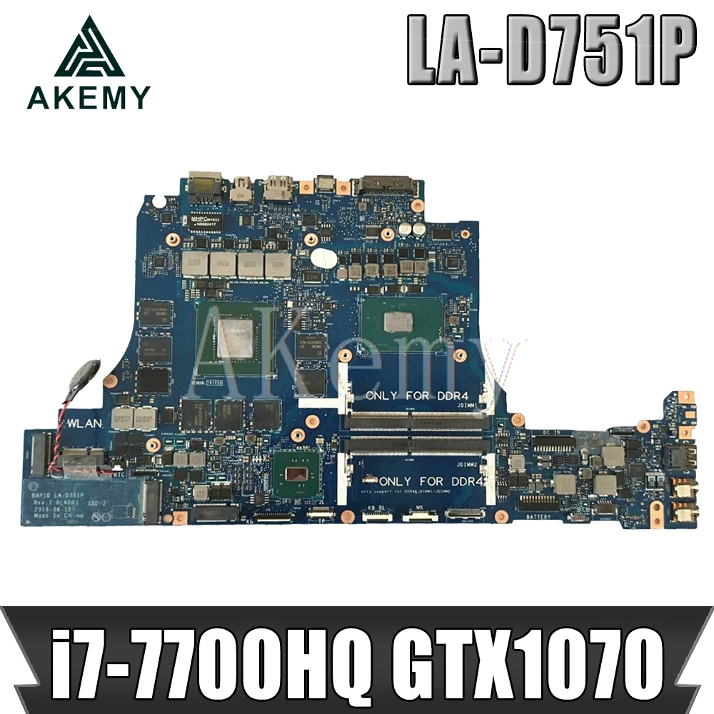 Для Dell Alienware 15 R3 17 R4 Материнская плата ноутбука BAP10 LA-D751P RNF7V CN-0RNF7V материнская плата i7-7700HQ N17E-G2-A1 GTX1070 8 Гб